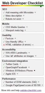 Web Developer CheckList Web Developer Checklist Web Developer CheckList – Chrome uzantısı